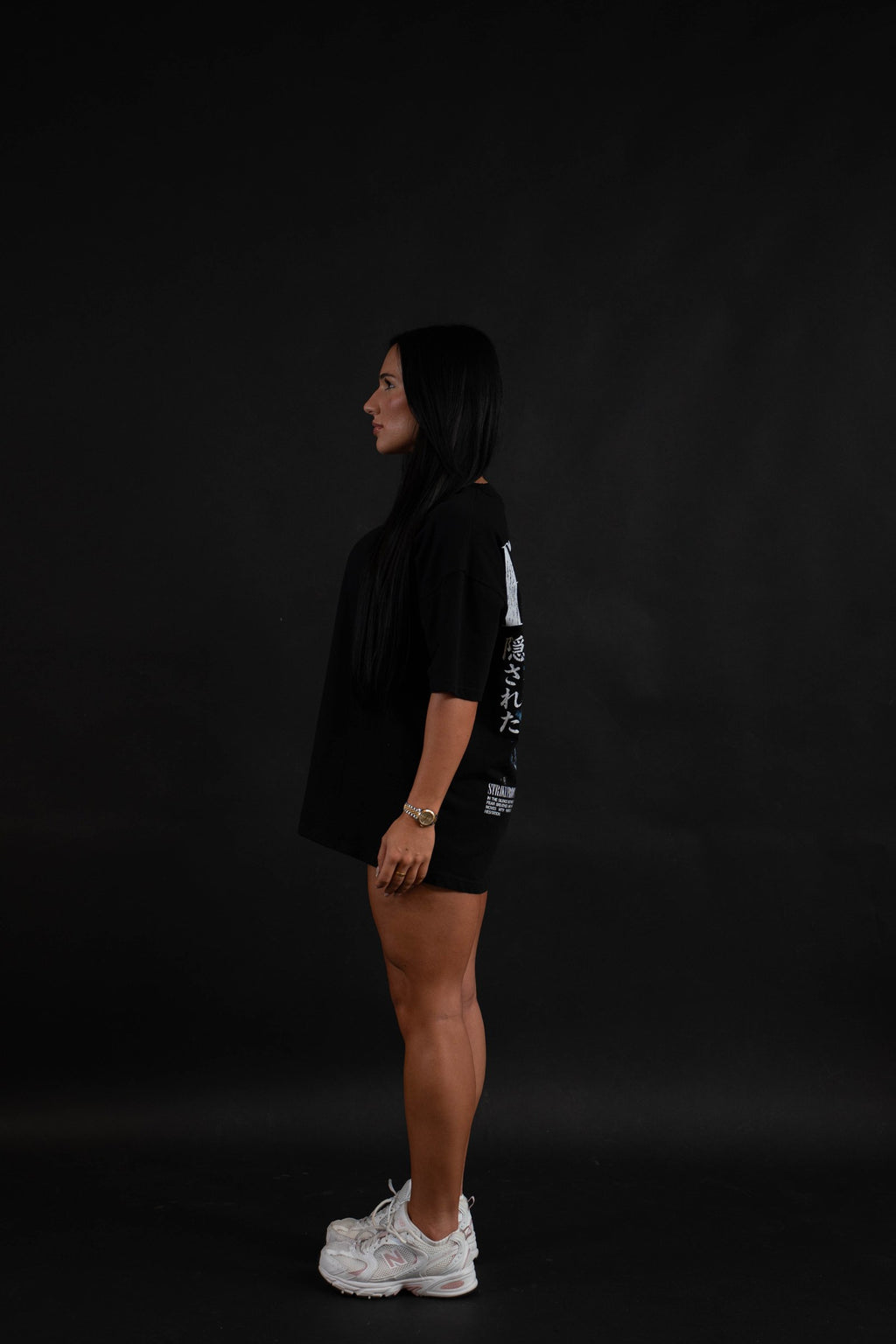 Hidden T-Shirt side view on a female model