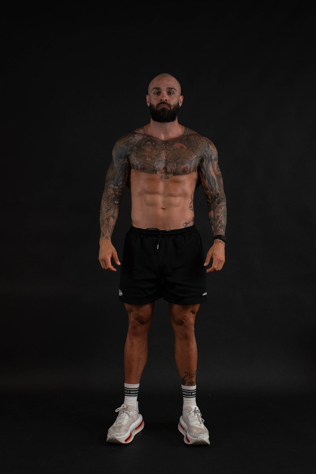 Prowler Mesh Shorts front view on a male model