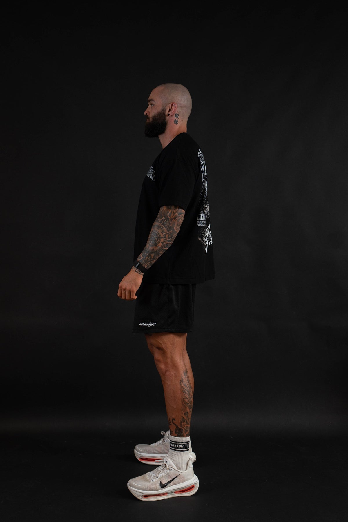 Warbound T-Shirt side view on a male model